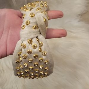 NEW Lele Sadoughi Ivory Flat Studded HB